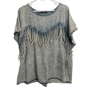 Oddy Fringe Detail Top 100% Cotton Women's Size 1X
